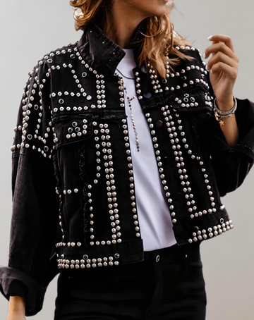 Ailani Casual Denim Jacket with Studs | Tough and Stylish for Every Day