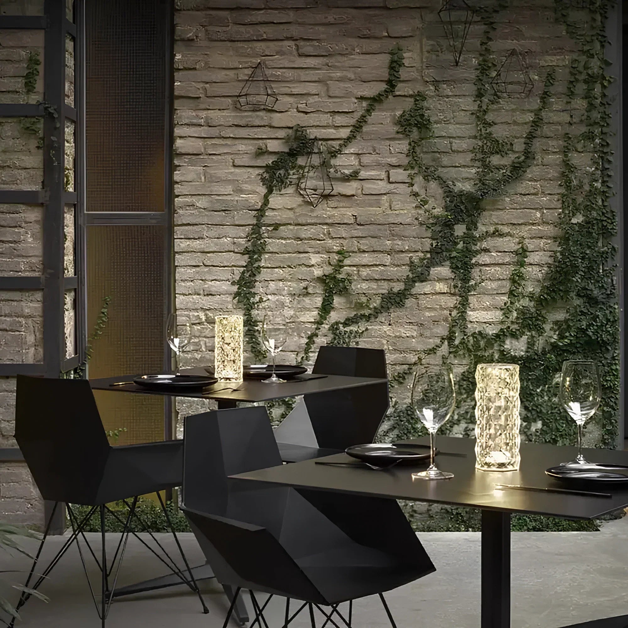 Aurora – Lámpara de mesa de cristal con control táctil – Regulable y recargable
