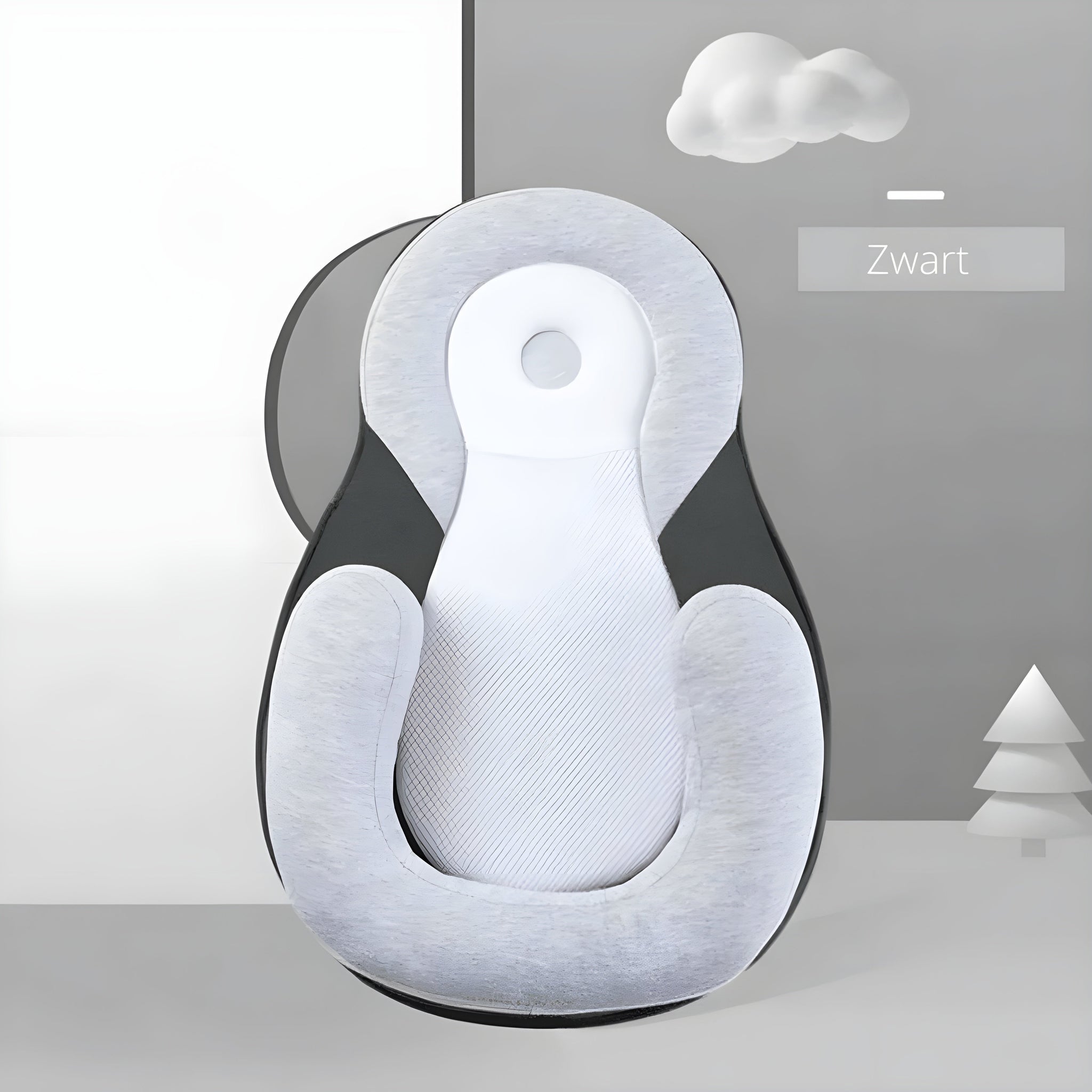 Nestlenap – Ergonomisch babykussen tegen plat hoofdje – 0-6 maanden
