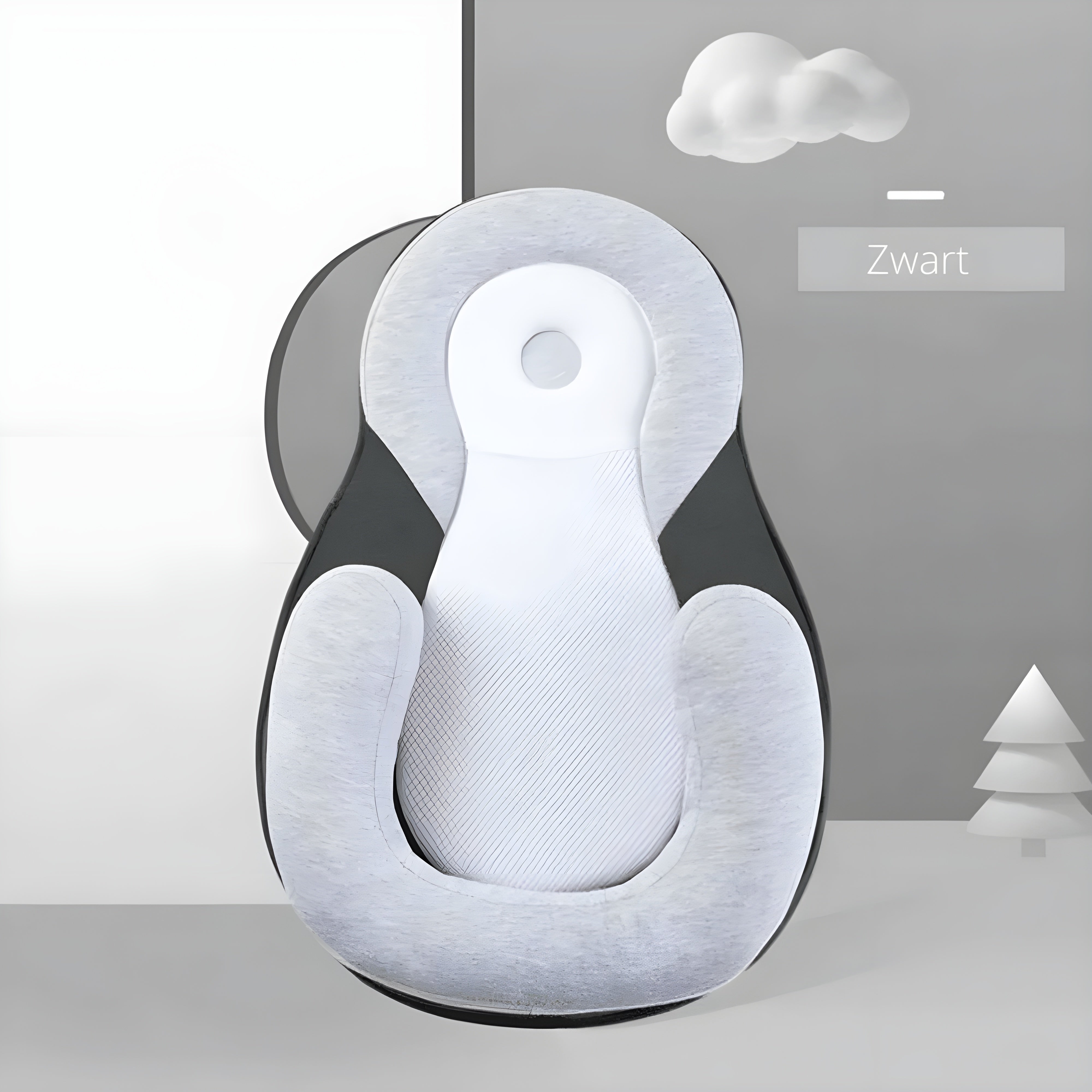 Nestlenap – Ergonomisch babykussen tegen plat hoofdje – 0-6 maanden