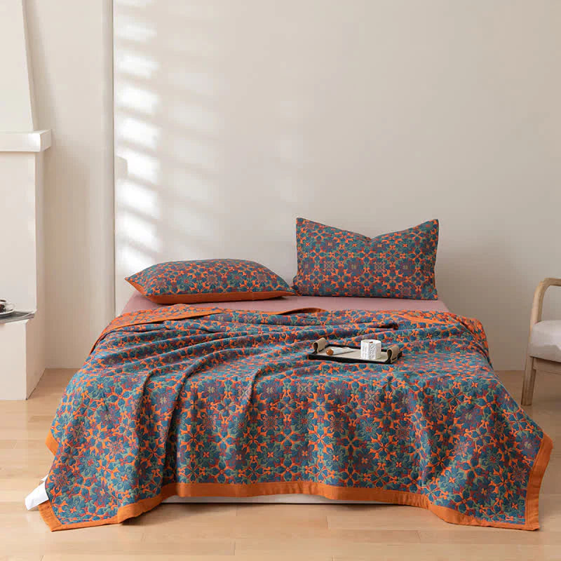 TerraLoom – Cotton duvet six layers orange-blue – Bedroom