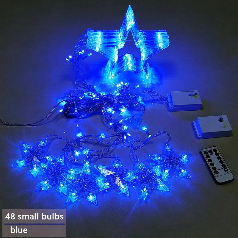 LumaFest – LED Light String Star Curtain – Indoor & Outdoor