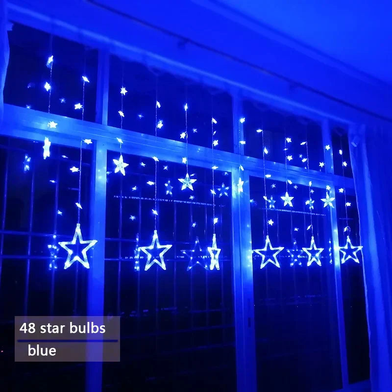 LumaFest – LED Light String Star Curtain – Indoor & Outdoor