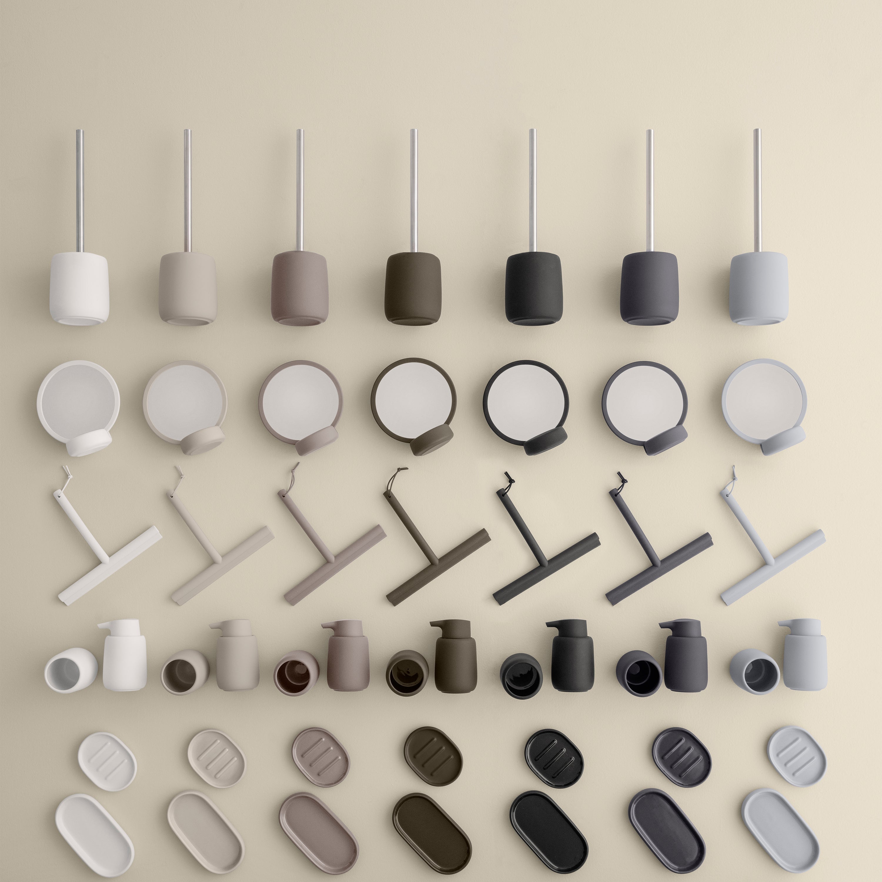 Clenvia – Suction Cup with Holder of Silicone & Metal, modern bathroom accessory