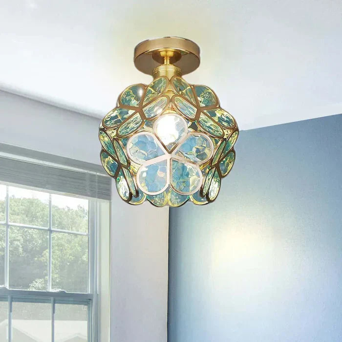 Melzano BloomGlow | Elegant glass ceiling lamp with flowers to beautify your space with timeless style