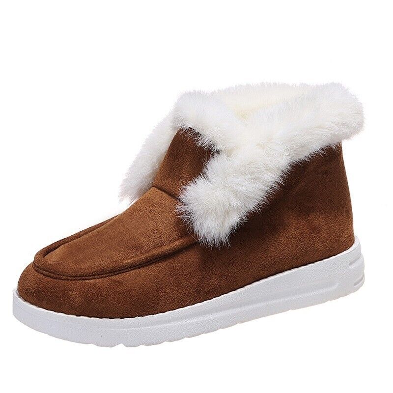 Maggie Winter Moccasins | Suede Slip-On Moccasins with Fur Lining
