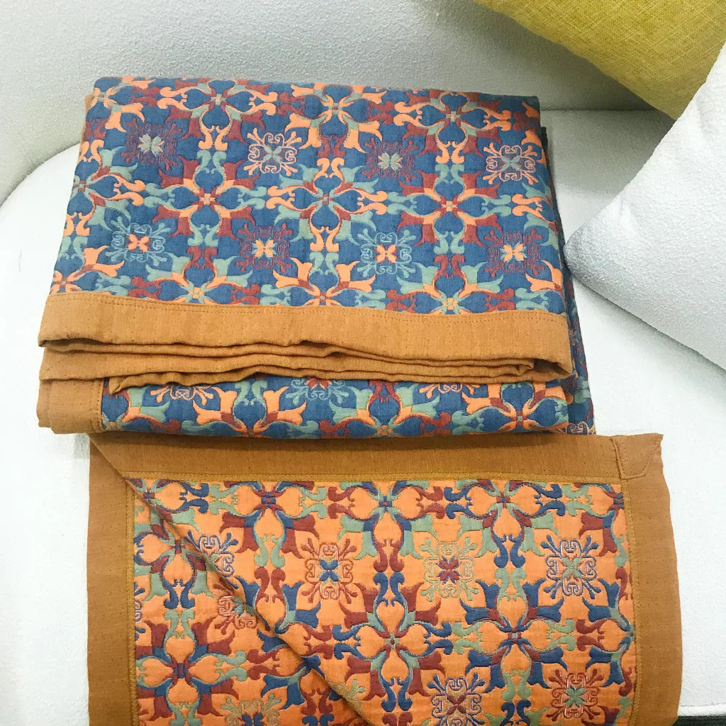TerraLoom – Cotton duvet six layers orange-blue – Bedroom