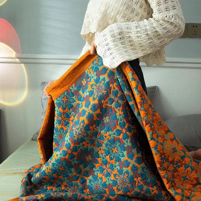 TerraLoom – Cotton duvet six layers orange-blue – Bedroom