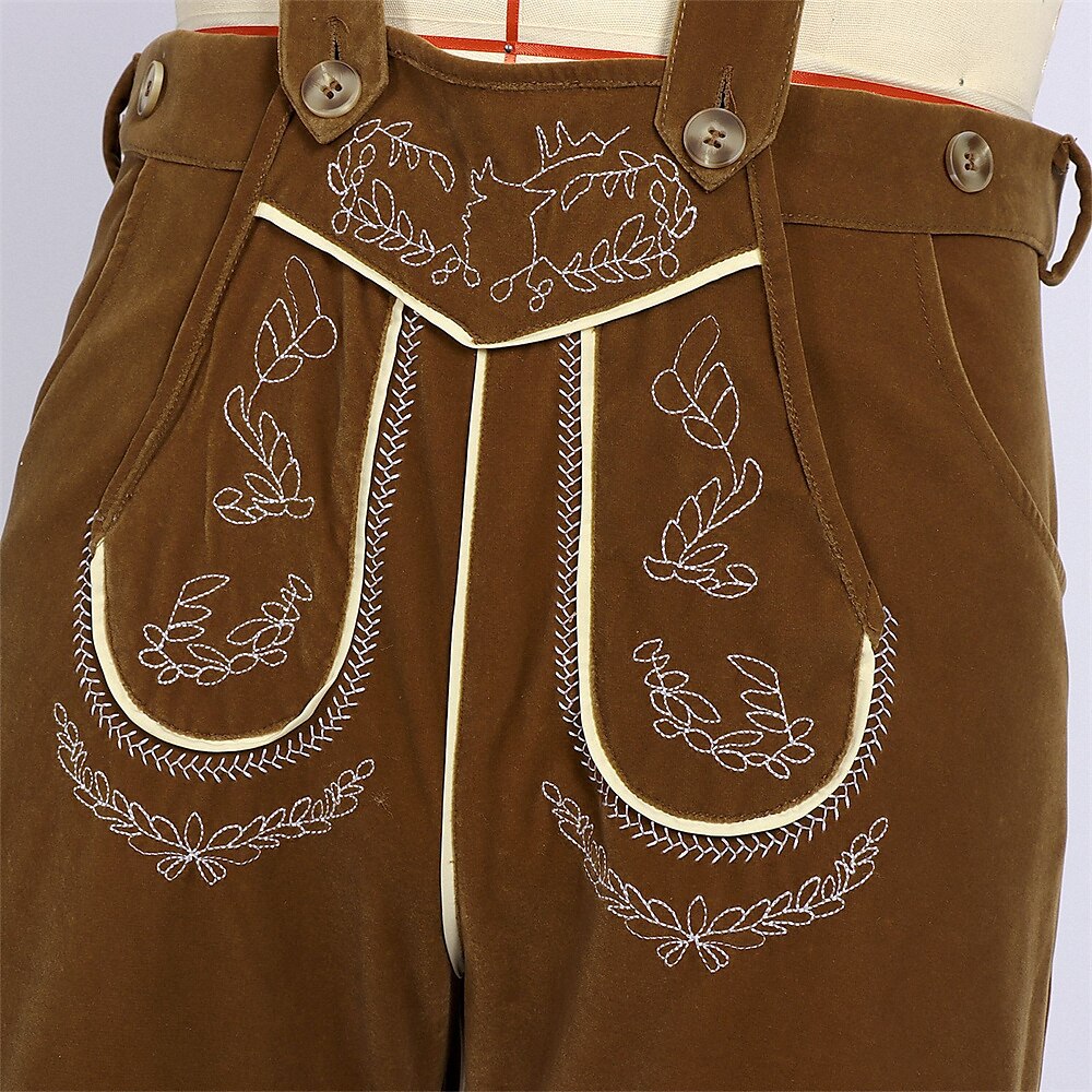 Berggeist – Beierse Lederhose Bruin met Borduursel – Oktoberfest Heren