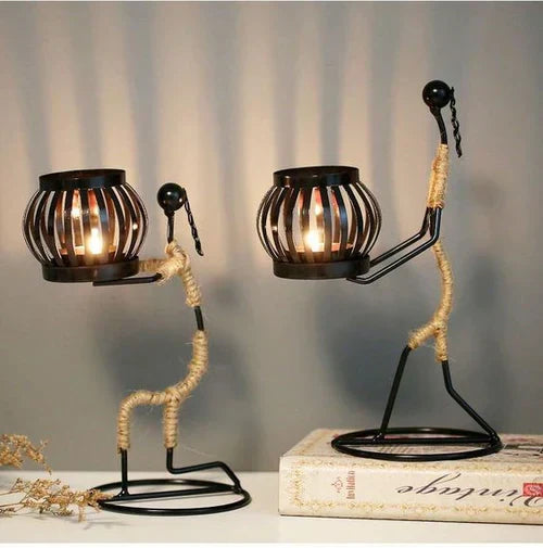 VintageMan Retro & Stylish Candle Holder - Handmade Elegance