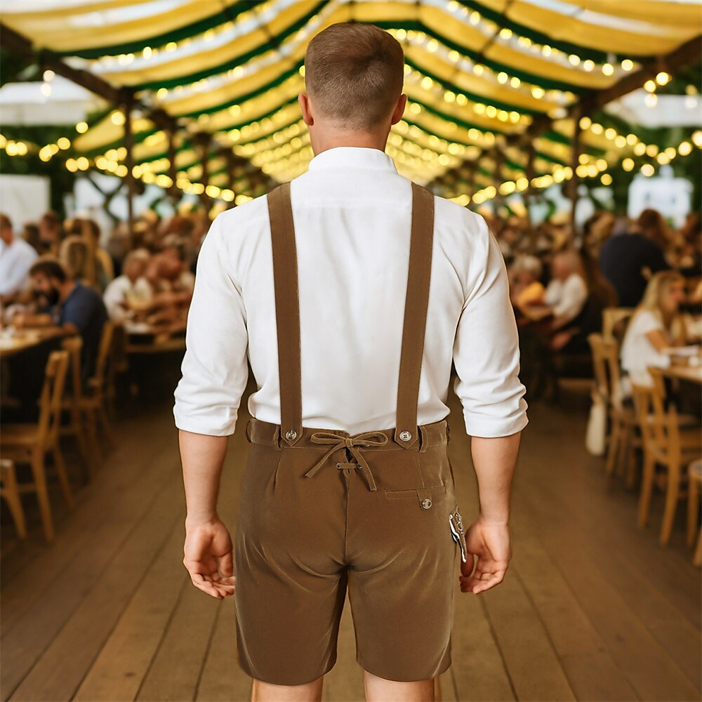 Berggeist – Beierse Lederhose Bruin met Borduursel – Oktoberfest Heren