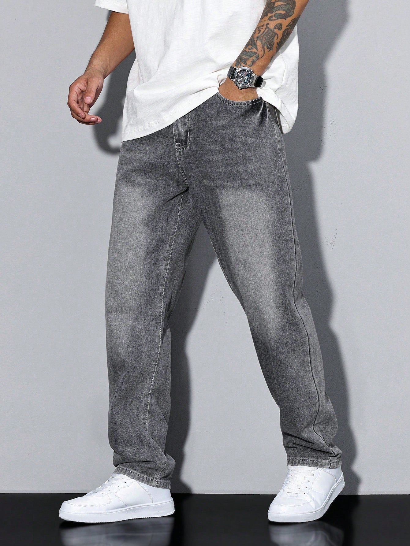 DenimCraft – Jeans para Hombre Daan en Color Liso – Casual Todoterreno para Cualquier Ocasión