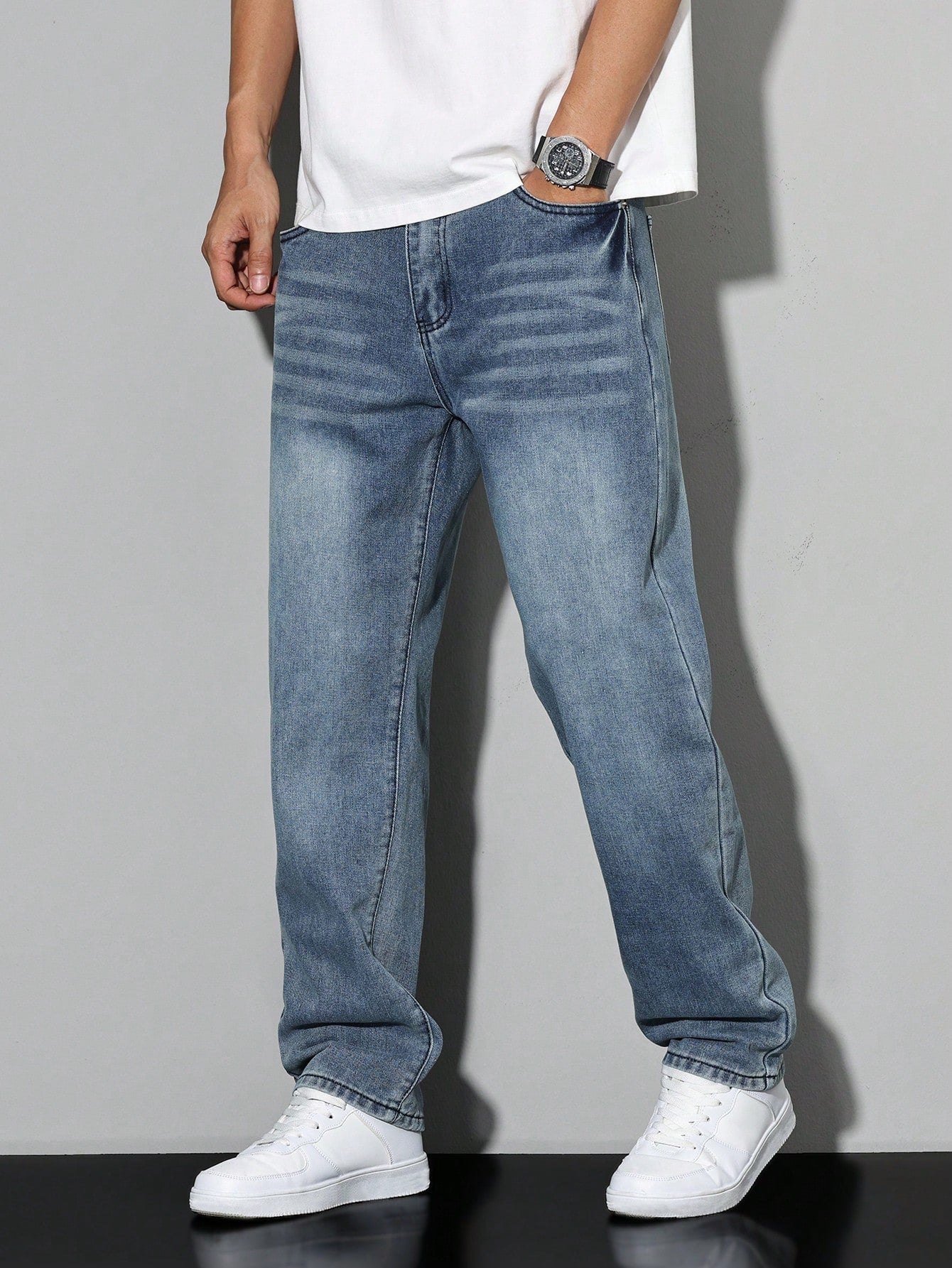 DenimCraft – Jeans para Hombre Daan en Color Liso – Casual Todoterreno para Cualquier Ocasión