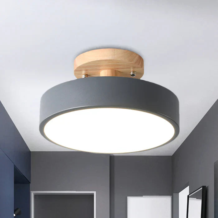 NordWood – Lámpara de techo LED escandinava de madera y metal – Diseño moderno
