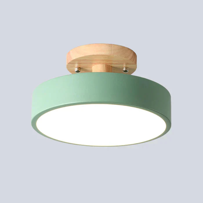 NordWood – Lámpara de techo LED escandinava de madera y metal – Diseño moderno