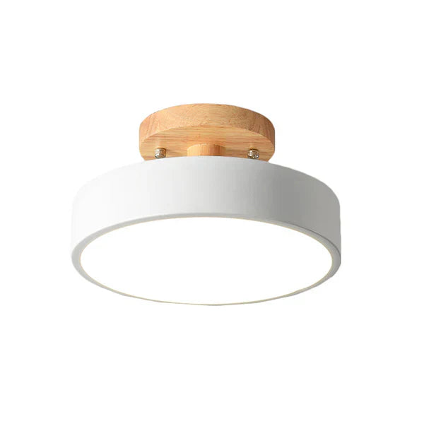 NordWood – Lámpara de techo LED escandinava de madera y metal – Diseño moderno