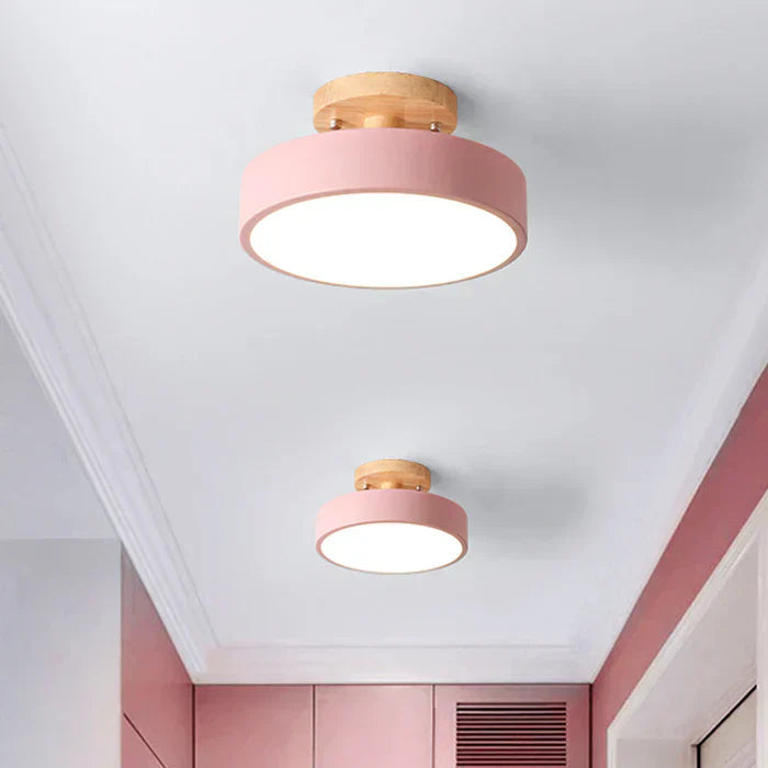 NordWood – Lámpara de techo LED escandinava de madera y metal – Diseño moderno