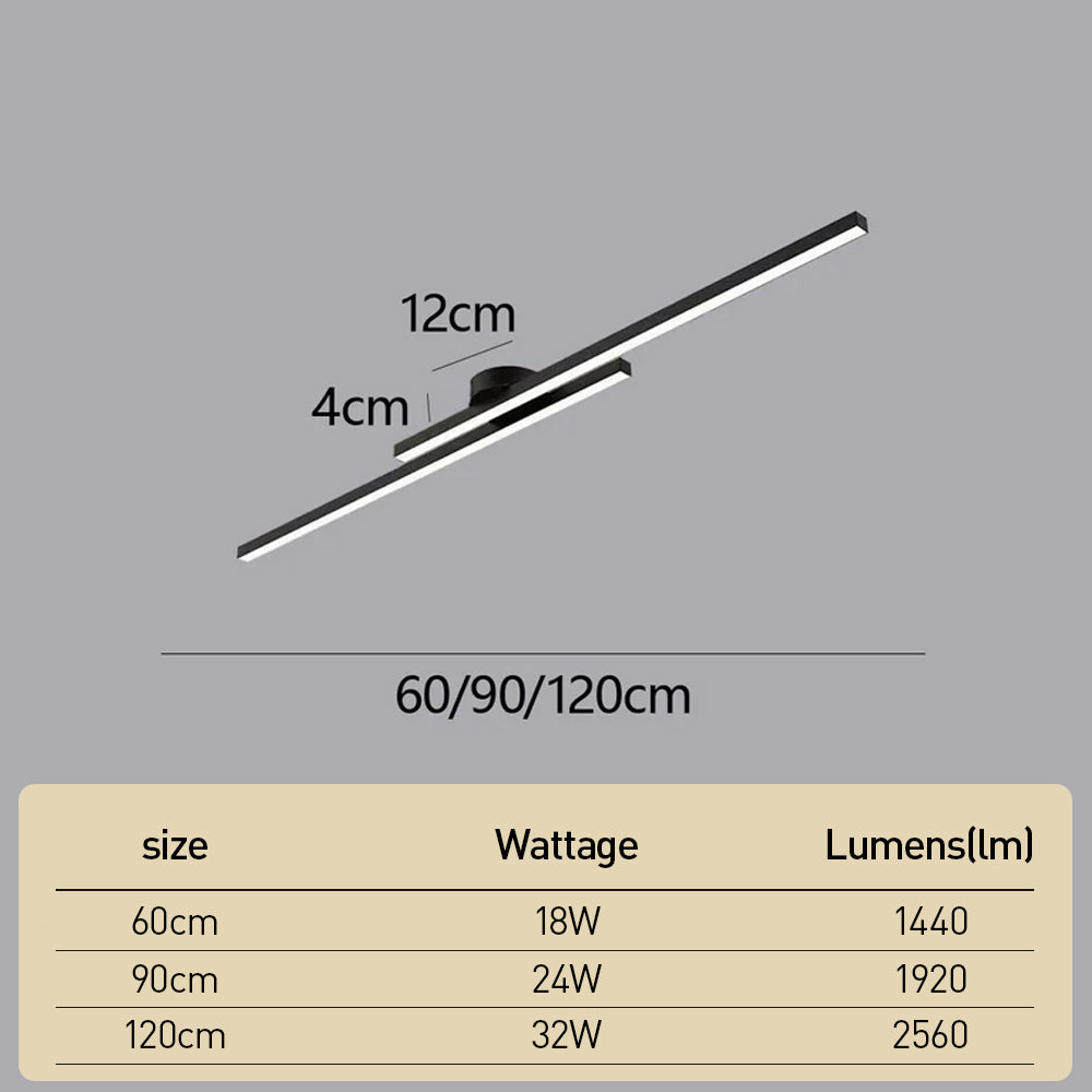 Alurex – Moderne aluminium LED plafondlamp – Semi flush lang design
