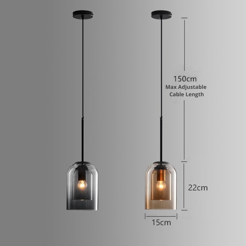 AuraGlas Hanglamp – Elegante Dubbelglas Lamp voor een Magische Lichtsfeer