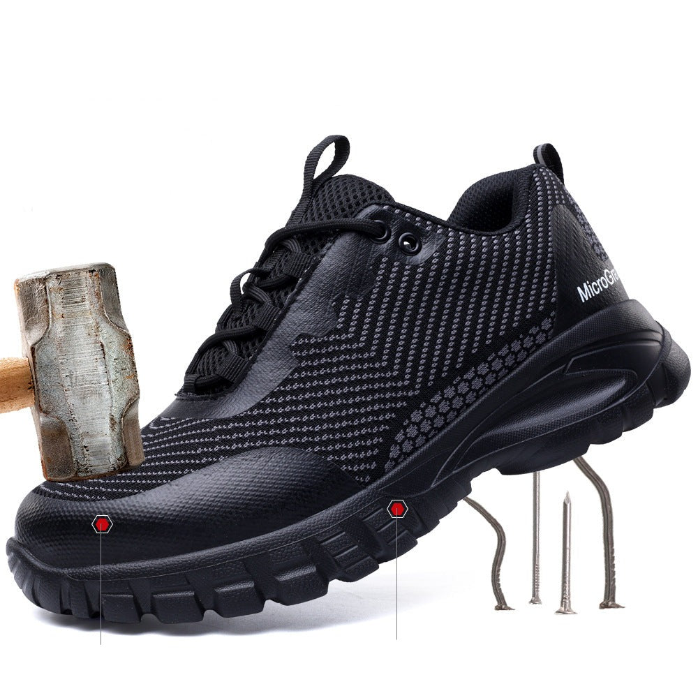 Melzano WorkBuddy lightweight waterproof black safety shoes