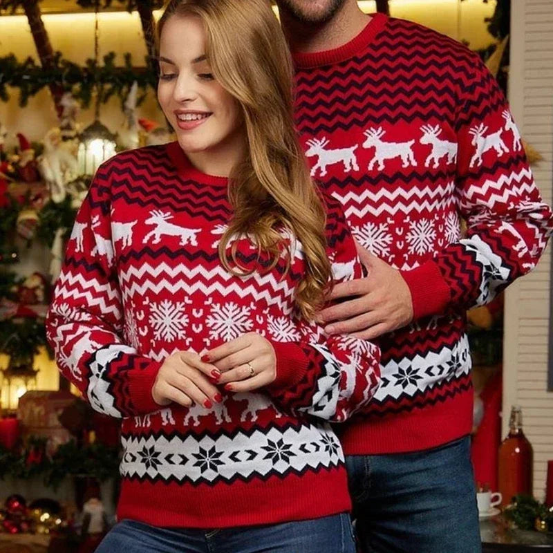 Wolff – Christmas sweater cotton blend with festive print – Unisex winter sweater