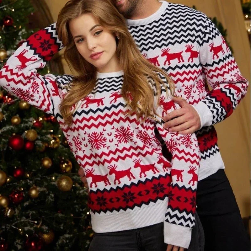 Wolff – Christmas sweater cotton blend with festive print – Unisex winter sweater