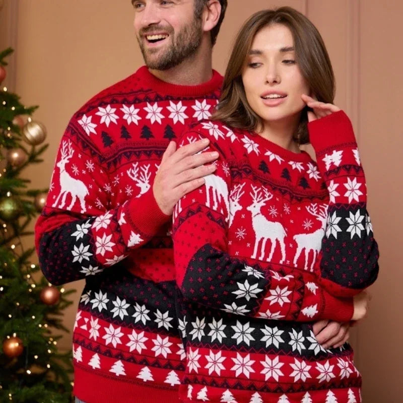Wolff – Christmas sweater cotton blend with festive print – Unisex winter sweater
