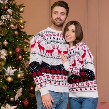 Wolff – Christmas sweater cotton blend with festive print – Unisex winter sweater
