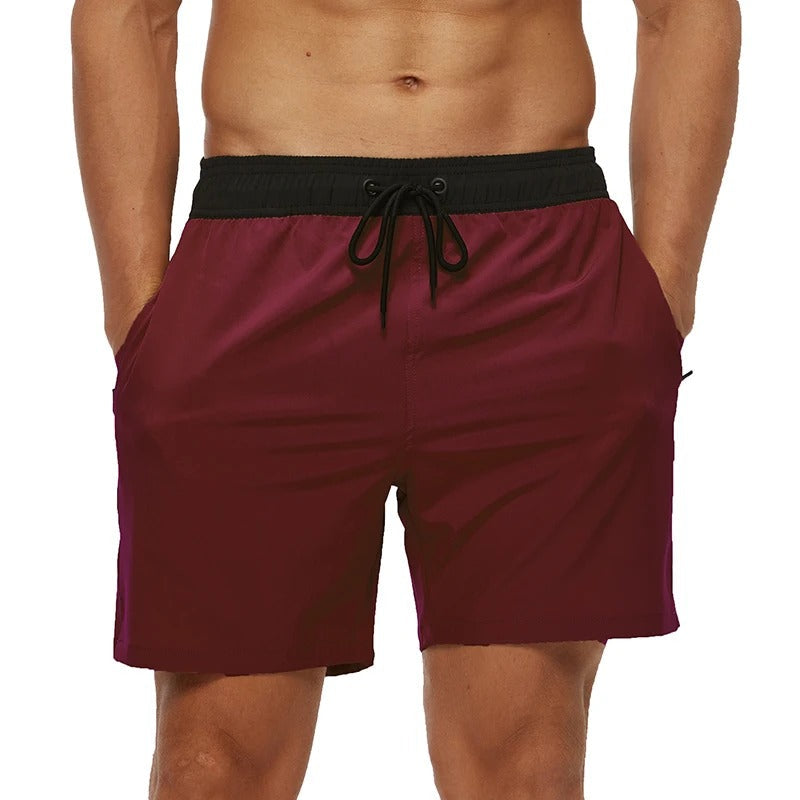 Melzano David effen kleur elastische taille heren zwembroek