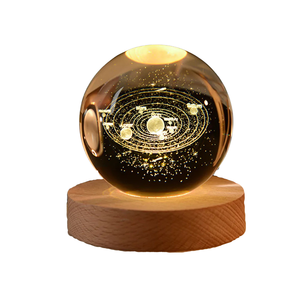 CrystalNova – Crystal ball solar system 3D engraving – Home decoration gift
