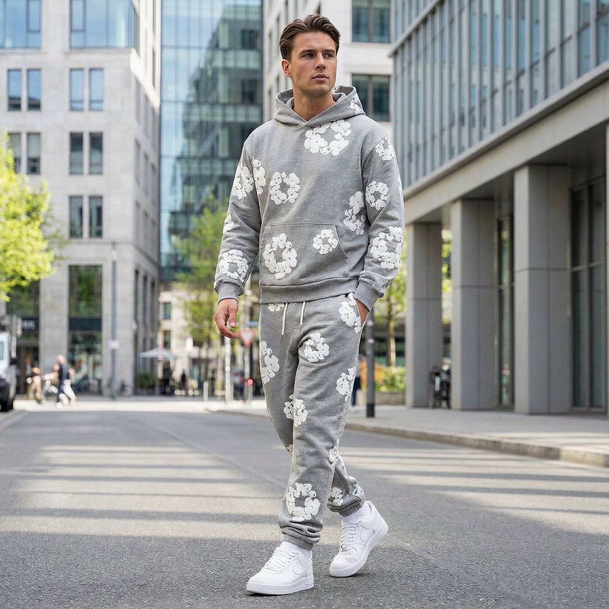 Chándal para hombre – Ajuste cómodo con diseño floral llamativo