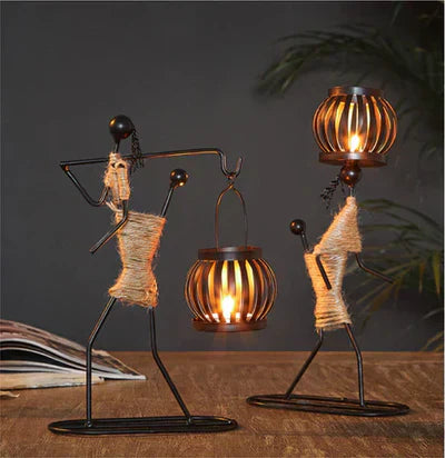 VintageMan Retro & Stylish Candle Holder - Handmade Elegance