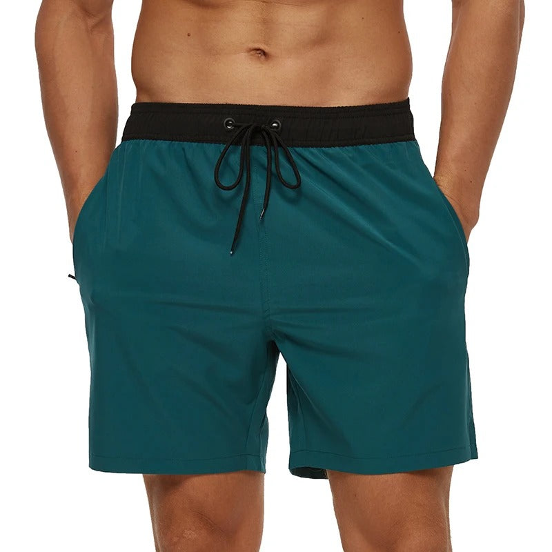 Melzano David effen kleur elastische taille heren zwembroek