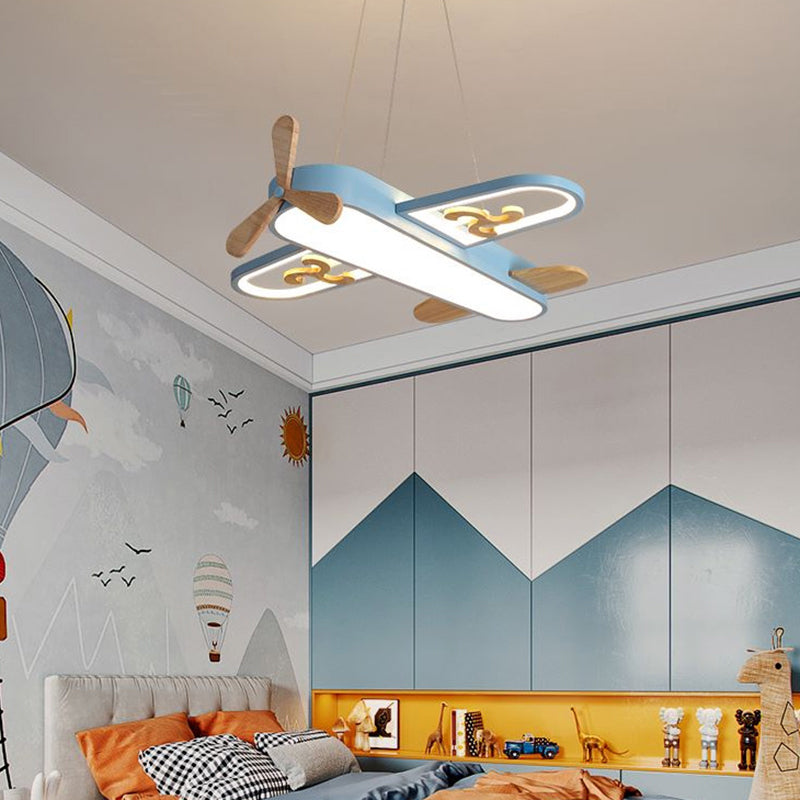Children's Room Ceiling Lamp – Airplane Design with Adjustable LED Lighting & Remote Control