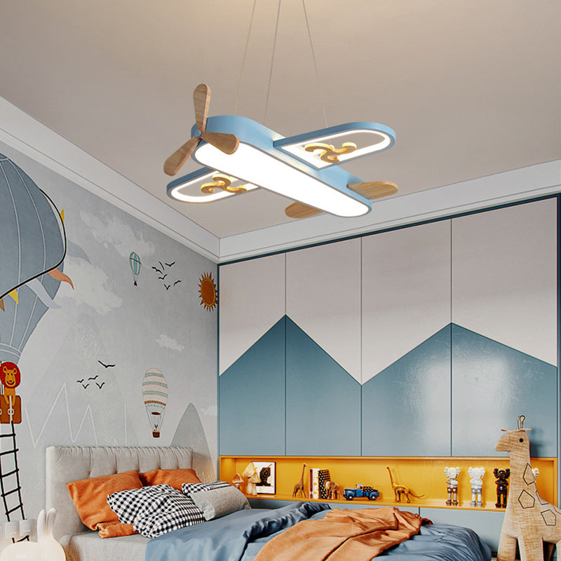 Children's Room Ceiling Lamp – Airplane Design with Adjustable LED Lighting & Remote Control