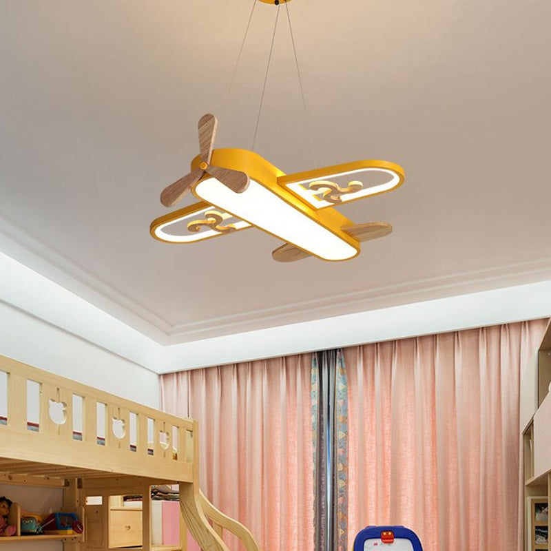Children's Room Ceiling Lamp – Airplane Design with Adjustable LED Lighting & Remote Control