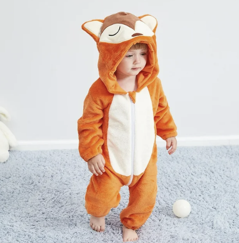 Baby Jumpsuit – Soft Fleece Material & Comfortable Animal Design for Daily Use