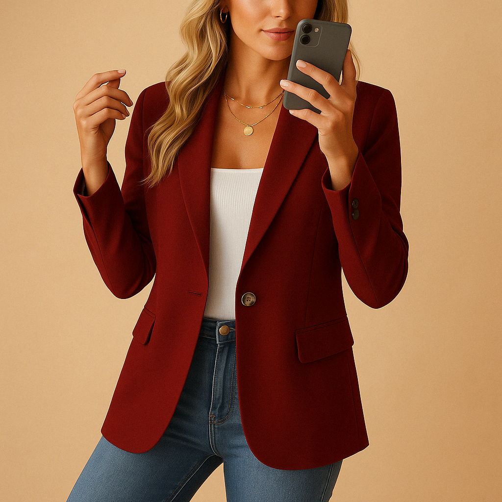 Lunira – Damesblazer stretch getailleerd – Kantoor & vrije tijd look