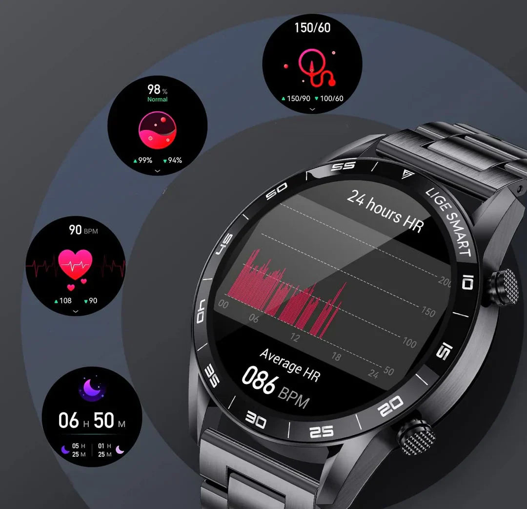 Luxe Smartwatch Men | Multisport, Notifications & Stylish Design