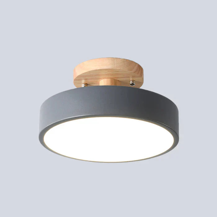 NordWood – Lámpara de techo LED escandinava de madera y metal – Diseño moderno
