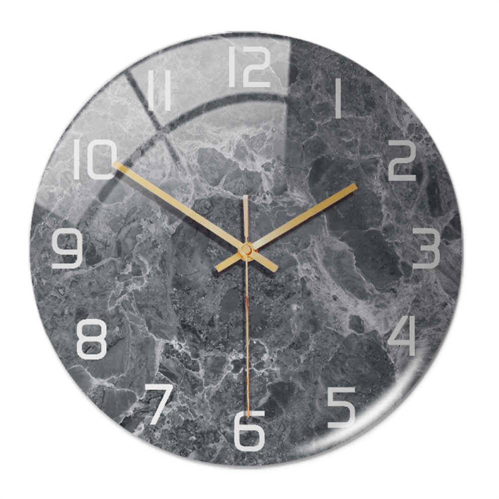 MarbleTime – Wandklok Marmerdesign – Stille Moderne Woondecoratie