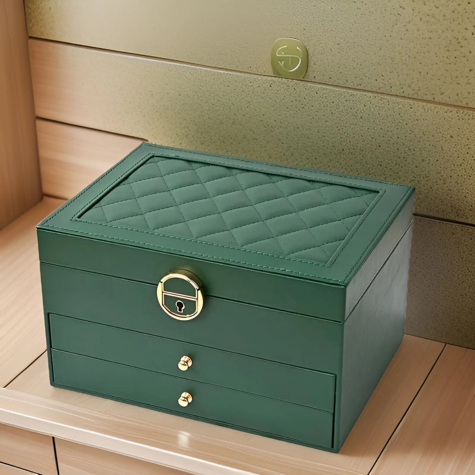 EleganceBox – Luxe meerlaagse sieradendoos van PU-leer