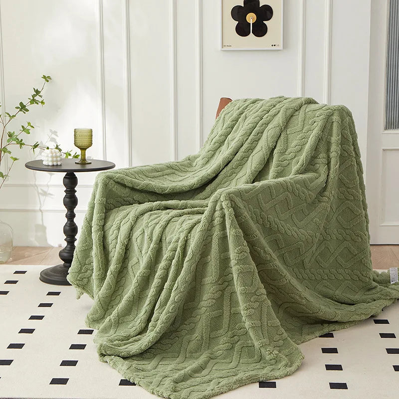 CozyLuxe – Double-sided Thickened Lambswool Blanket – Winter Warmth