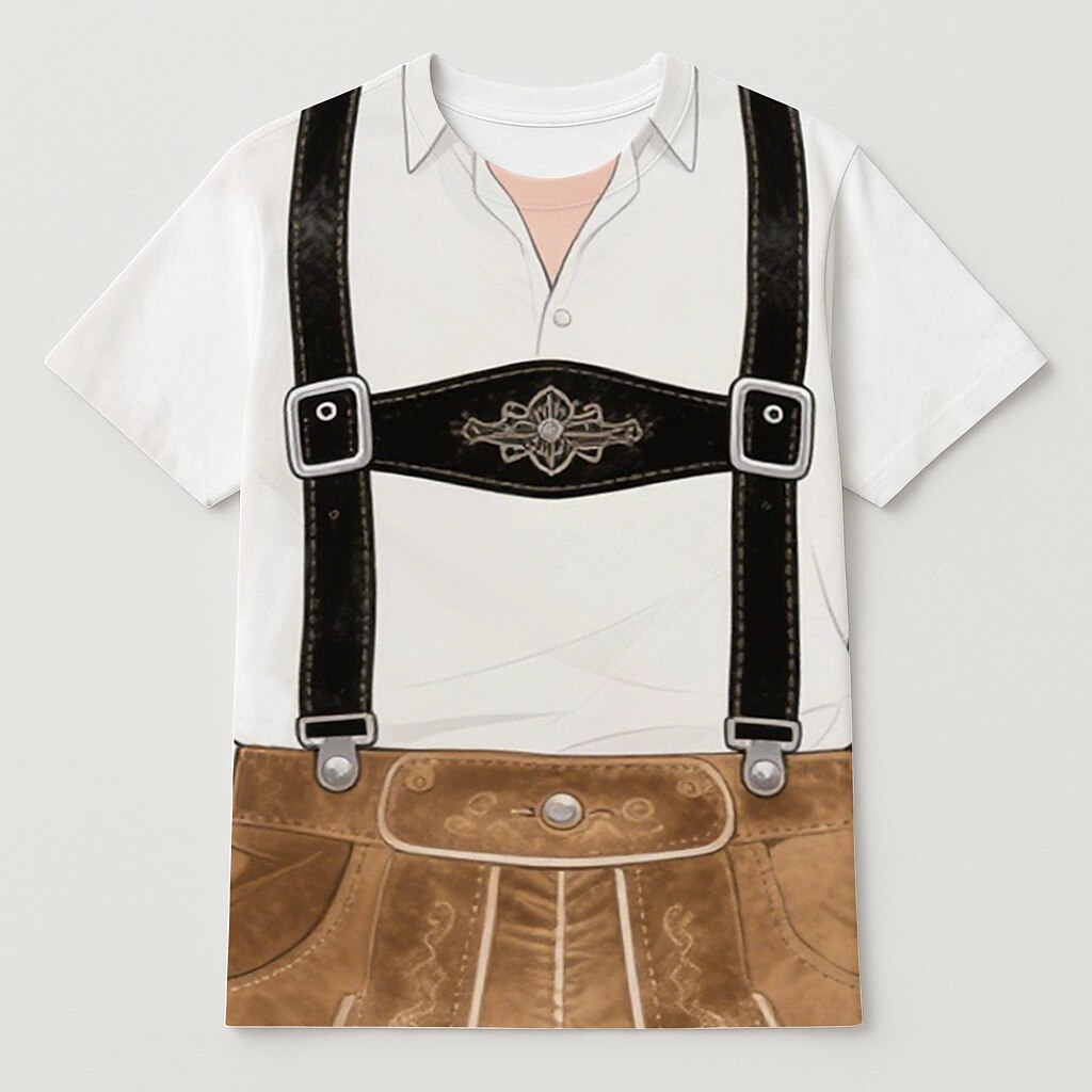 WiesnLook – Heren-T-Shirt met Lederhosen-Print – Oktoberfest Style