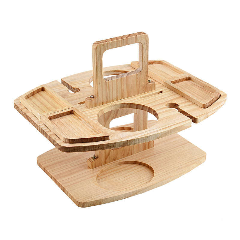 WineNest – Portable wooden wine table for picnic & garden