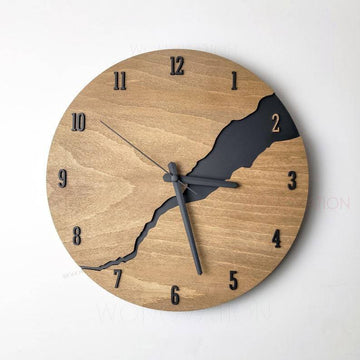 Nuvoro – Houten Wandklok Minimalistisch Design – Moderne Woondecoratie