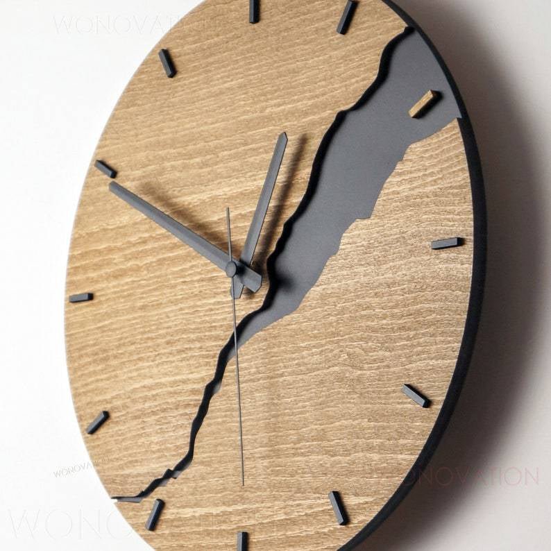Nuvoro – Houten Wandklok Minimalistisch Design – Moderne Woondecoratie