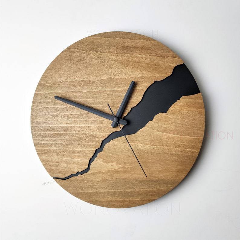 Nuvoro – Houten Wandklok Minimalistisch Design – Moderne Woondecoratie
