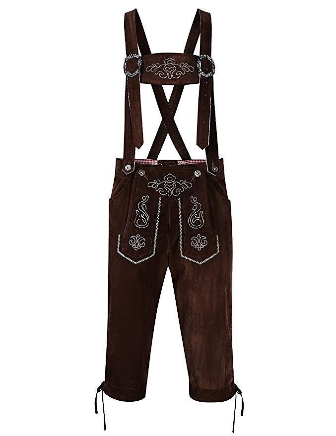 Alpenkraft – Leather shorts in wild leather look with embroidery – Oktoberfest men