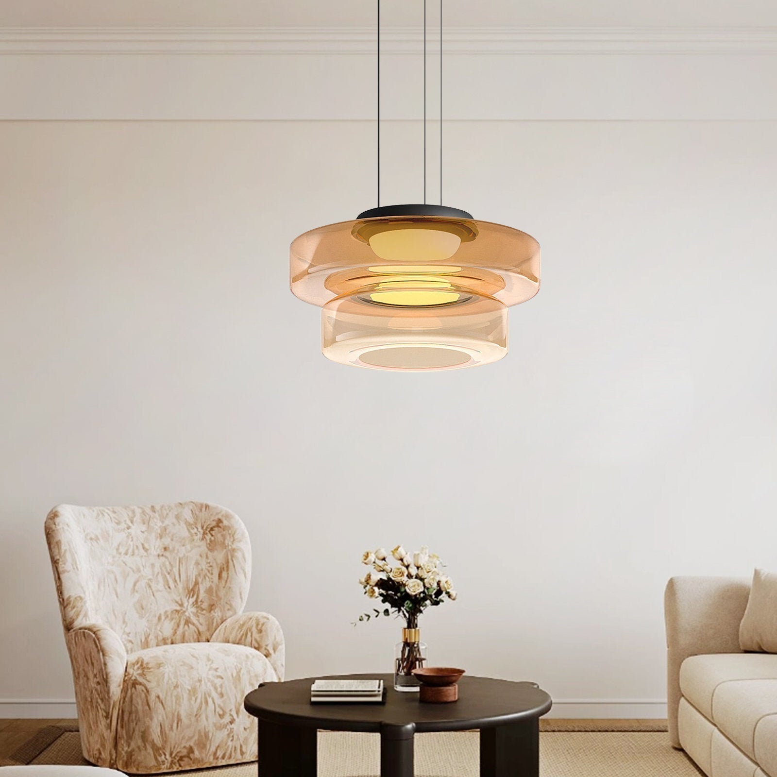 AuroraLicht – Glazen Bauhaus Hanglamp | Modern & Verstelbaar Design